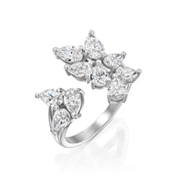 Pear Shaped Diamond Open Ring