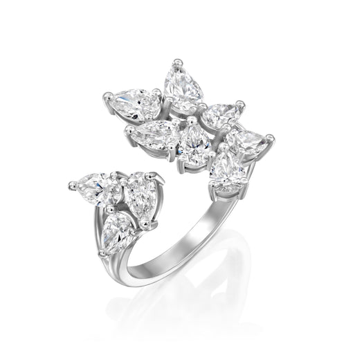 Pear Shaped Diamond Open Ring