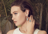 Aquamarine and Diamonds Leaves Earring