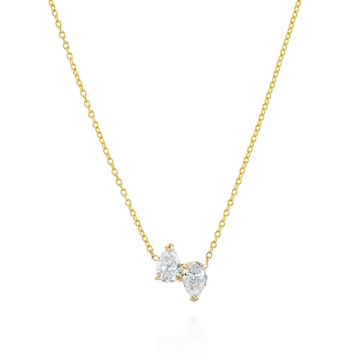 Two Pear Shaped Diamond Pendant