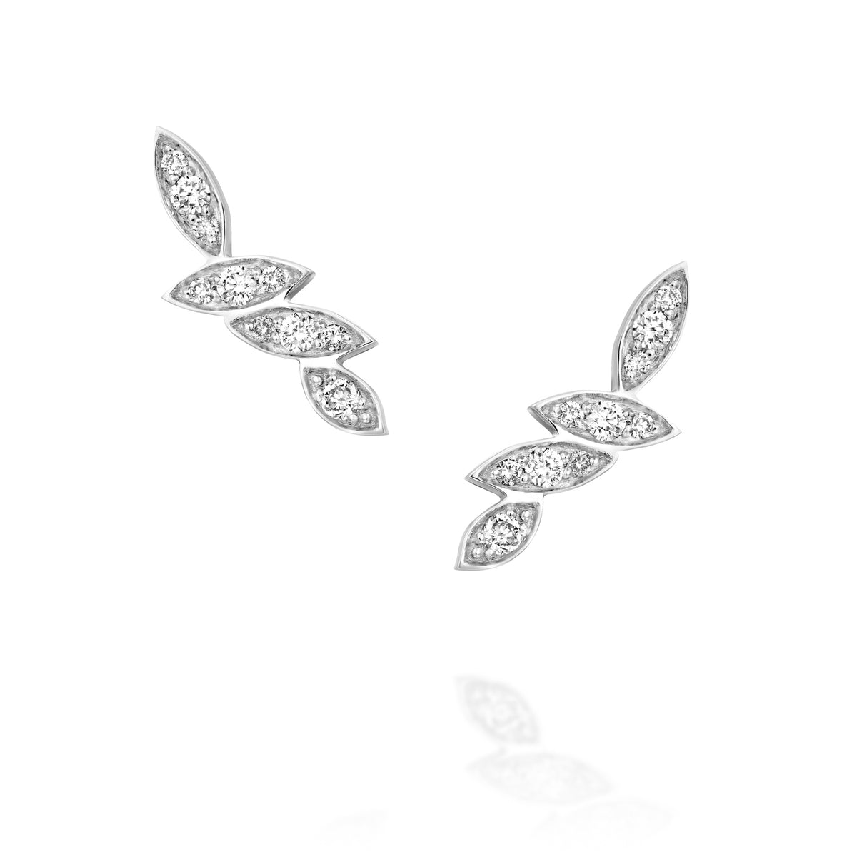 Four Diamonds Leaves Earrings