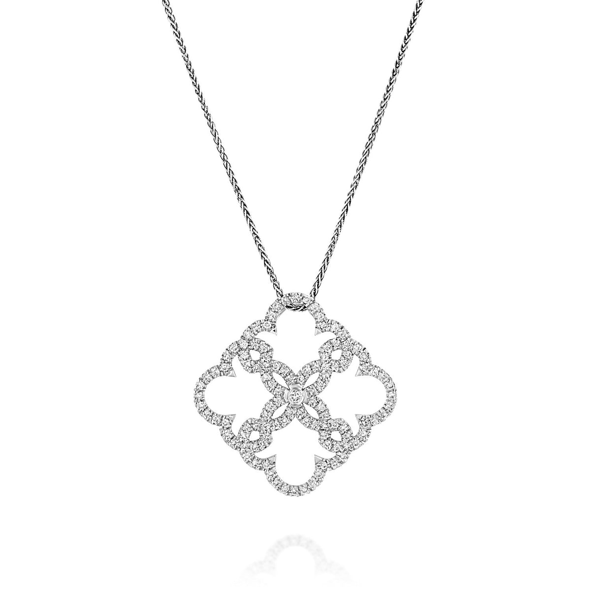 Diamonds Lace Earrings  and  Pendant