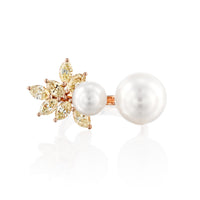 Pearls and Marquise Diamond Open Ring