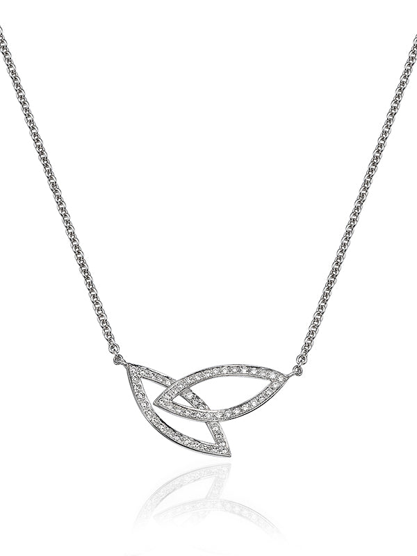 Two Diamonds Leaves Pendant
