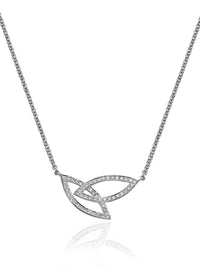 Two Diamonds Leaves Pendant