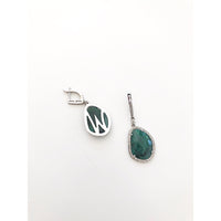 Emerald Teardrop Diamond Earrings