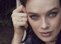 Diamond Leaves Open Ring