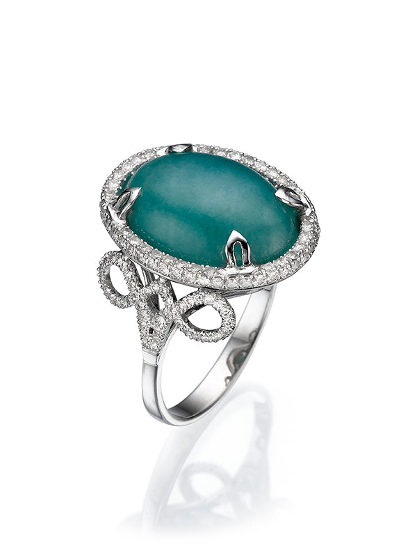Jade and Diamonds Cocktail Ring