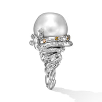 Pearl and Diamonds Snake Statement Ring