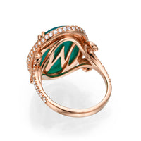 Green Onyx and Diamonds Cocktail Ring