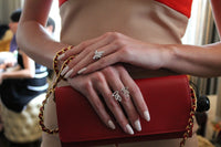 Diamonds Leaves Open Ring