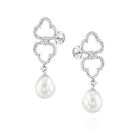 Pearls and Diamonds Drop Earrings