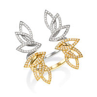 Diamonds Leaves Open Ring