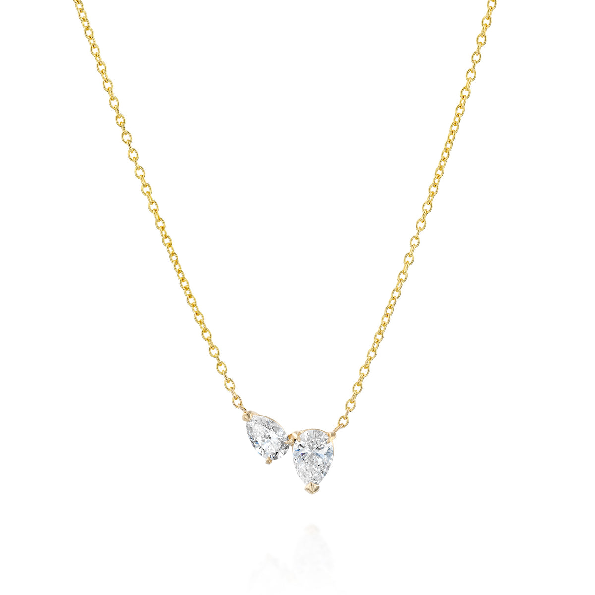 Two Pear Shaped Diamond Pendant
