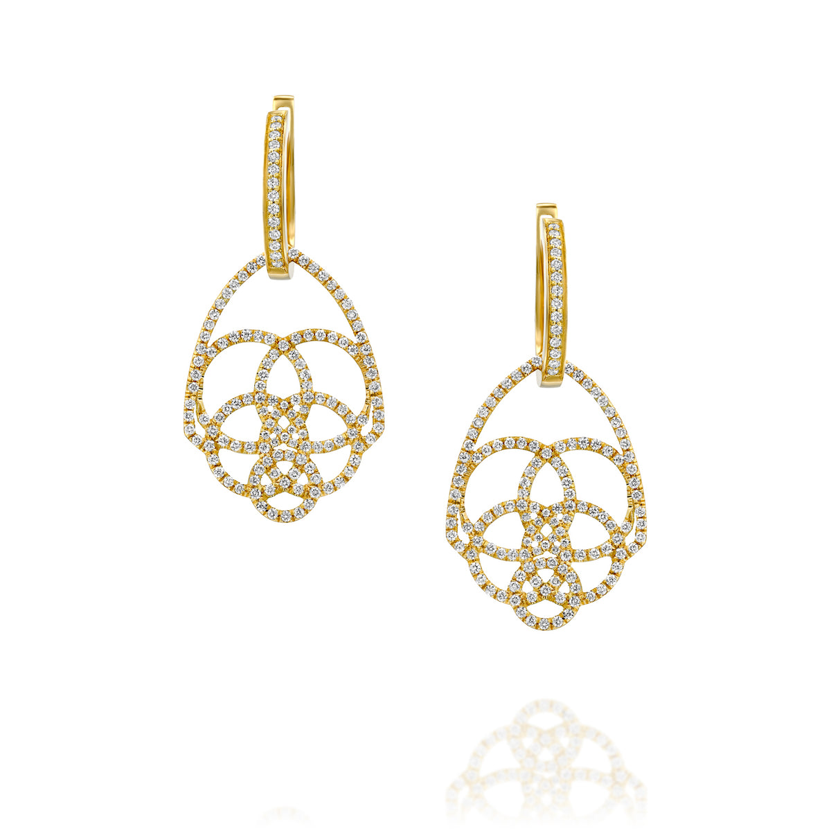 Diamonds Hamsa  Drop Earrings