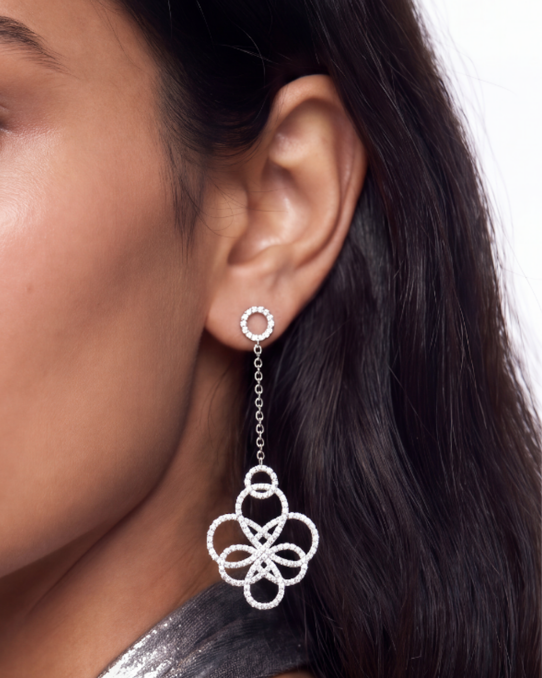 Arabesque Diamond Drop Earrings