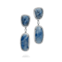 Blue Sapphire  and Diamonds Earrings