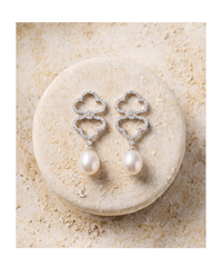 Pearls and Diamonds Drop Earrings