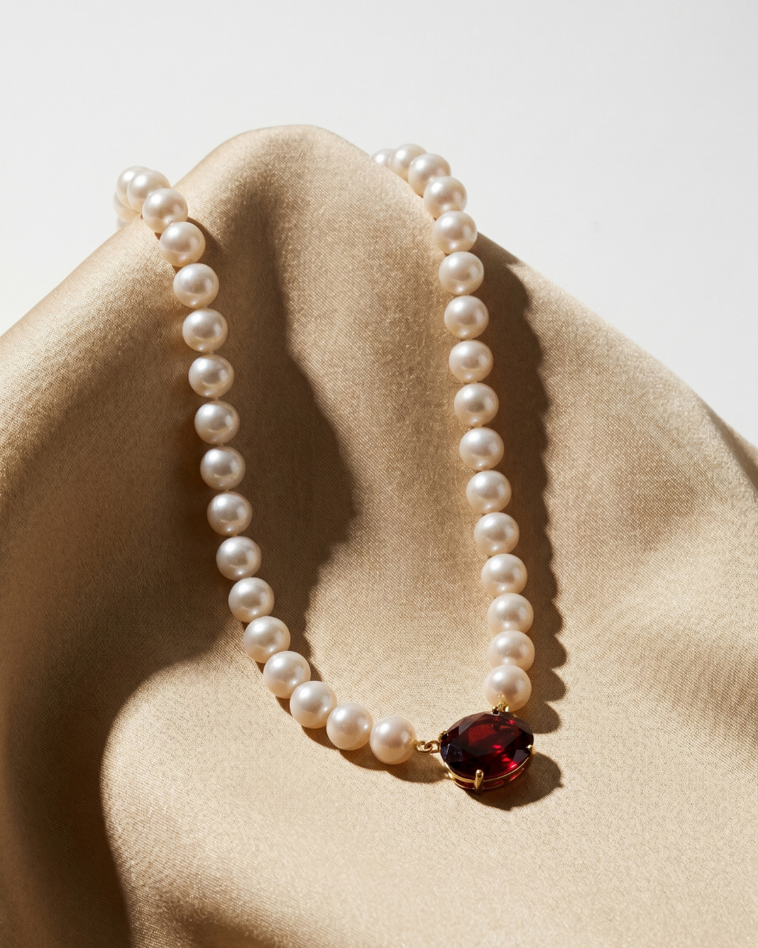Pearls and Red Garnet