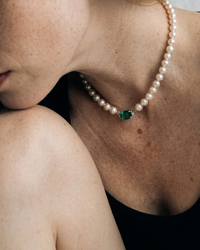 Pearls and Emerald necklace