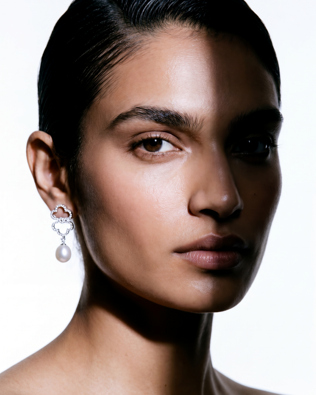 Pearls and Diamonds Drop Earrings