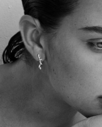 עגילי עלי יהלומים ארוכים