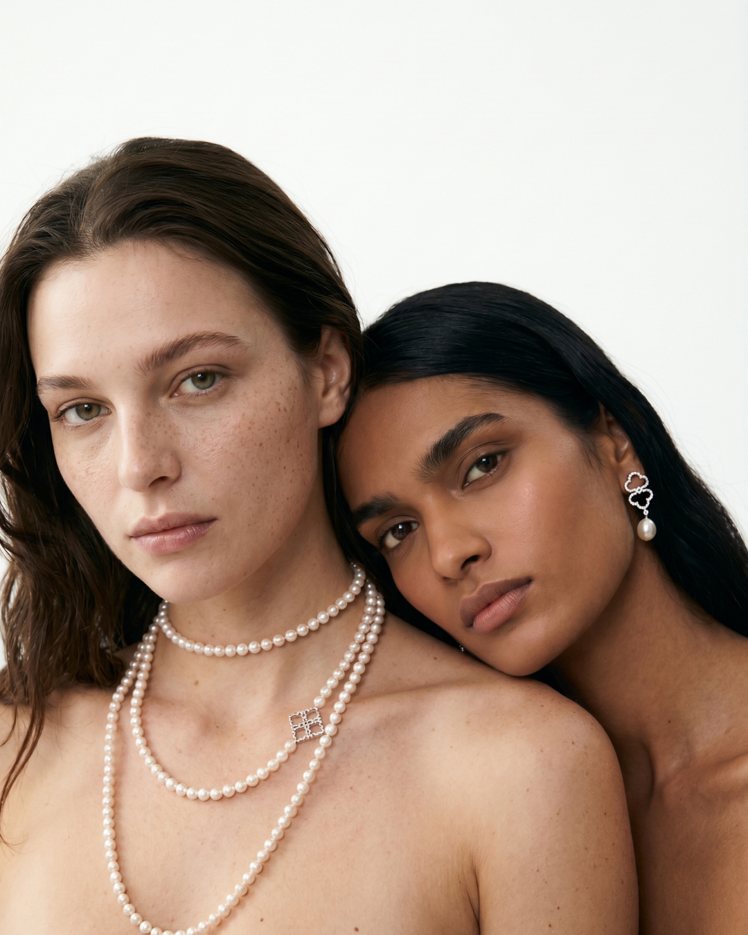 Pearls and Diamonds Drop Earrings