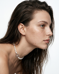 Pearl and Rose Gold Diamond Pendant Necklace