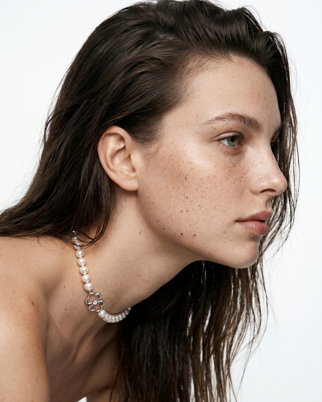 Pearl and Rose Gold Diamond Pendant Necklace