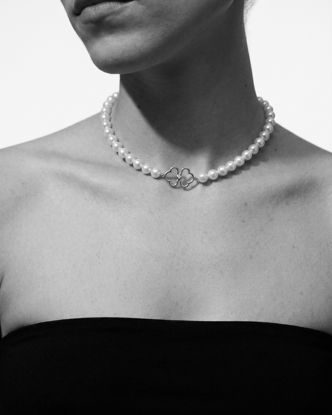 Pearl and Rose Gold Diamond Pendant Necklace