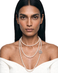 Pearls and Diamond Leaf Necklace