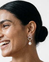 Pearls and Diamonds Drop Earrings